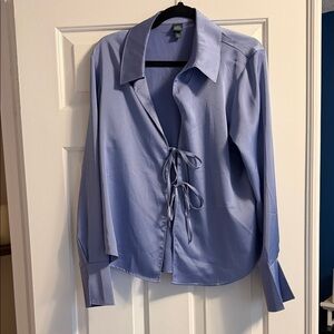 Wild Fable Light Blue Tie-Front Blouse